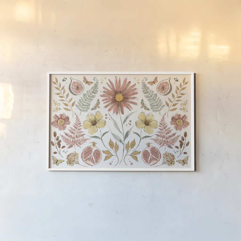 Full Bloom VIII by Anne Tavoletti. shown as a paper print in a white frame. Available as a archival giclee rolled canvas, fine art paper, or poster print. SKU 90013i.