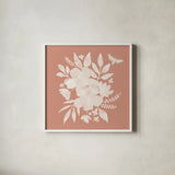 Full Bloom X by Anne Tavoletti. Shown in a crisp white glass frame for a clean and minimalist style. Available as an archival giclee rolled canvas, fine art paper, or poster print. SKU 90015a.