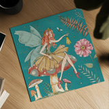 Garden Fairies Blue III by Anne Tavoletti. Shown as a detailed flat fine art print, highlighting archival giclee quality. Available as an archival giclee rolled canvas, fine art paper, or poster print. SKU 95343a.