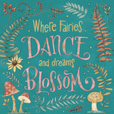 Garden Fairies Blue VII by Anne Tavoletti. SKU 95347a. Archival Giclee Fine art print for wall decor.