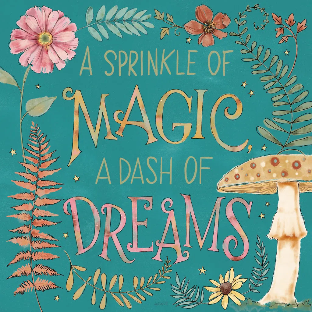 Garden Fairies Blue X by Anne Tavoletti. SKU 95350a. Archival Giclee Fine art print for wall decor.