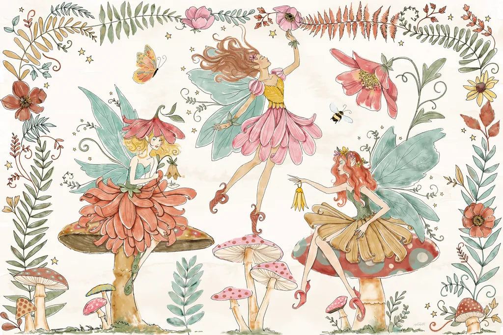 Garden Fairies I by Anne Tavoletti. SKU 94905i. Archival Giclee Fine art print for wall decor.