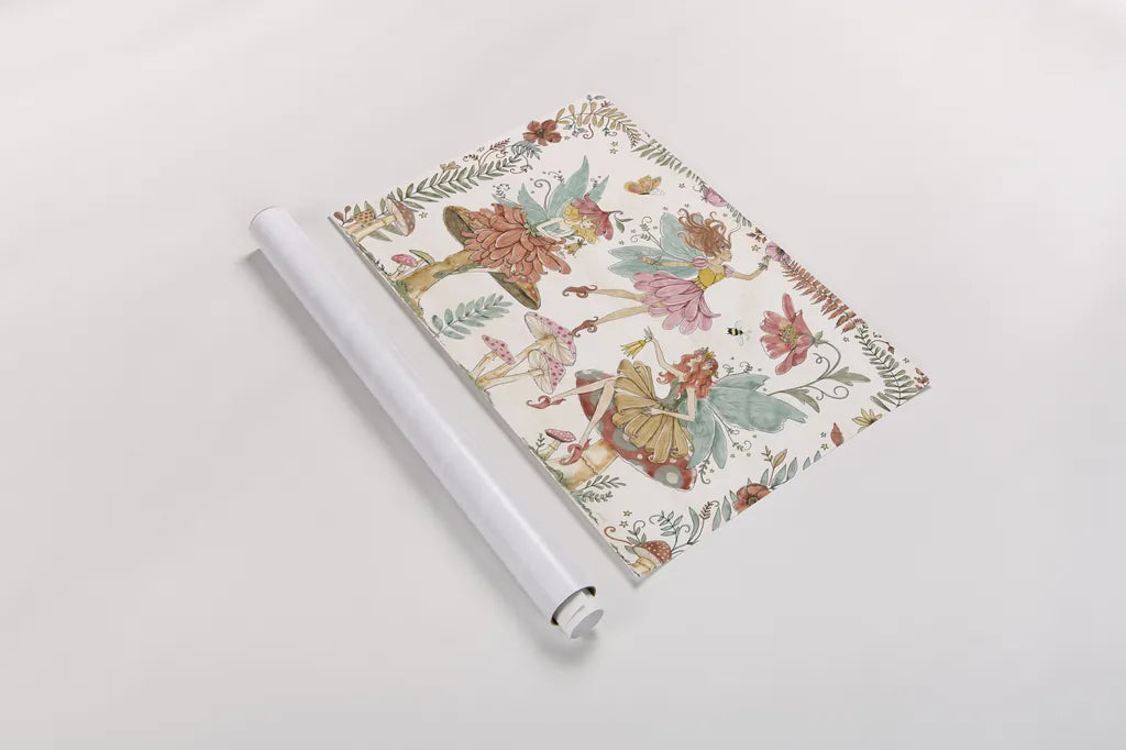 Garden Fairies I by Anne Tavoletti. shown as a rolled paper print. Available as archival giclee rolled canvas, fine art paper, or poster print. SKU 94905i.