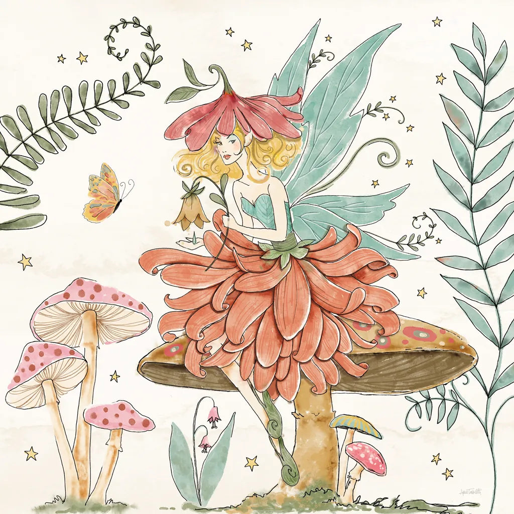 Garden Fairies IV by Anne Tavoletti. SKU 94908a. Archival Giclee Fine art print for wall decor.