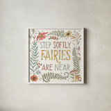 Garden Fairies IX by Anne Tavoletti. Shown in a crisp white glass frame for a clean and minimalist style. Available as an archival giclee rolled canvas, fine art paper, or poster print. SKU 94913a.