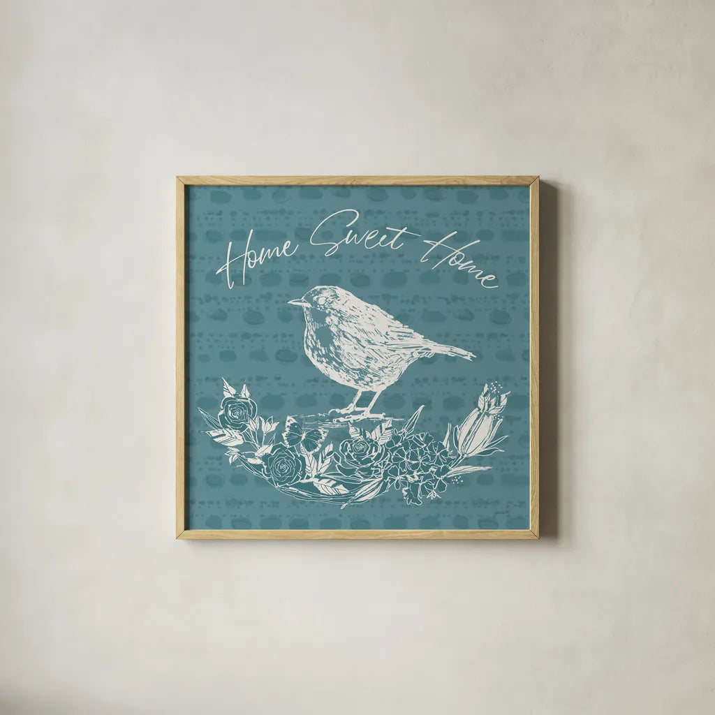 Garden Tones VI by Anne Tavoletti. Shown in a natural wood glass frame for a timeless modern aesthetic. Available as an archival giclee rolled canvas, fine art paper, or poster print. SKU 84861a.