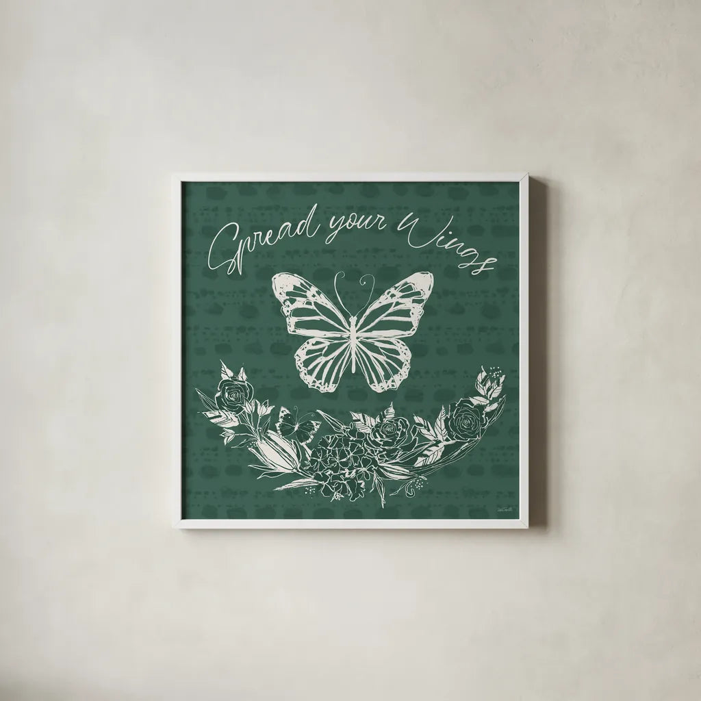 Garden Tones VIII by Anne Tavoletti. Shown in a crisp white glass frame for a clean and minimalist style. Available as an archival giclee rolled canvas, fine art paper, or poster print. SKU 84863a.