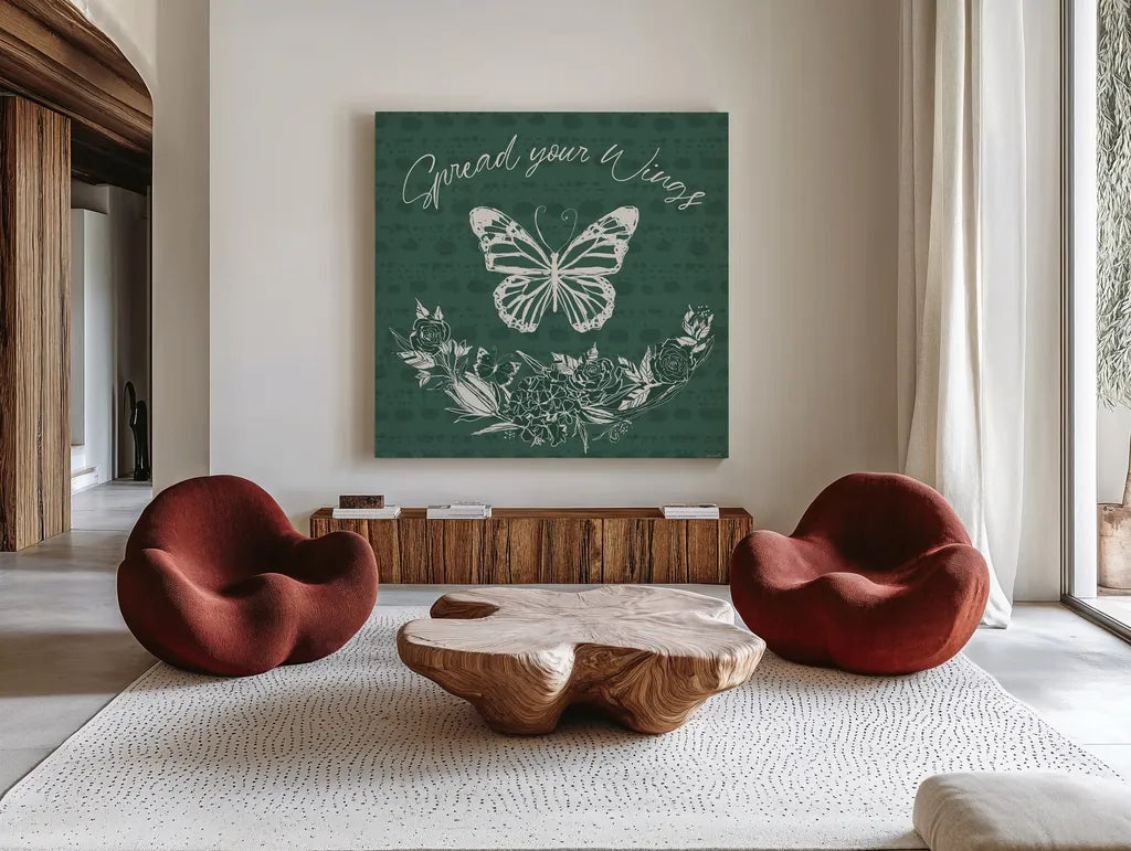 Garden Tones VIII by Anne Tavoletti. Shown as extra-large giant wall art in a modern living room. Available as an archival giclee rolled canvas, fine art paper, or poster print. SKU 84863a.
