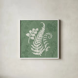 Garden Tones X by Anne Tavoletti. Shown in a crisp white glass frame for a clean and minimalist style. Available as an archival giclee rolled canvas, fine art paper, or poster print. SKU 84865a.