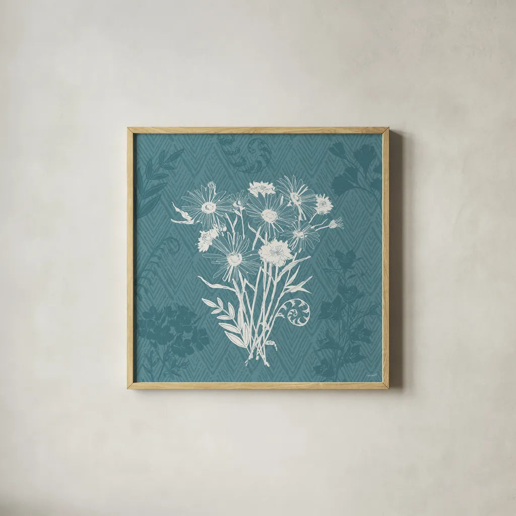 Garden Tones XI by Anne Tavoletti. Shown in a natural wood glass frame for a timeless modern aesthetic. Available as an archival giclee rolled canvas, fine art paper, or poster print. SKU 84866a.