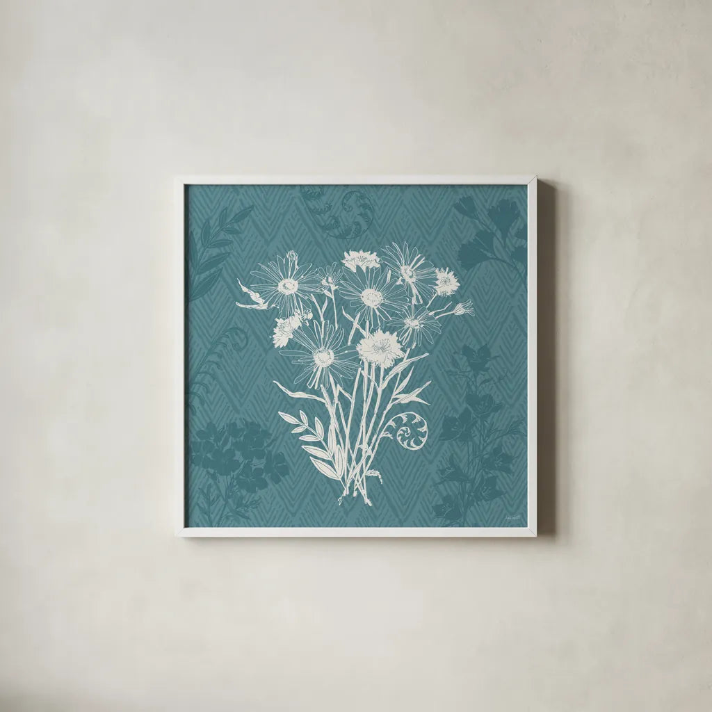 Garden Tones XI by Anne Tavoletti. Shown in a crisp white glass frame for a clean and minimalist style. Available as an archival giclee rolled canvas, fine art paper, or poster print. SKU 84866a.