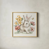 Garden Whispers II by Anne Tavoletti. Shown in a natural wood glass frame for a timeless modern aesthetic. Available as an archival giclee rolled canvas, fine art paper, or poster print. SKU 95093a.