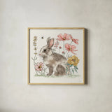 Garden Whispers V by Anne Tavoletti. Shown in a natural wood glass frame for a timeless modern aesthetic. Available as an archival giclee rolled canvas, fine art paper, or poster print. SKU 95096a.
