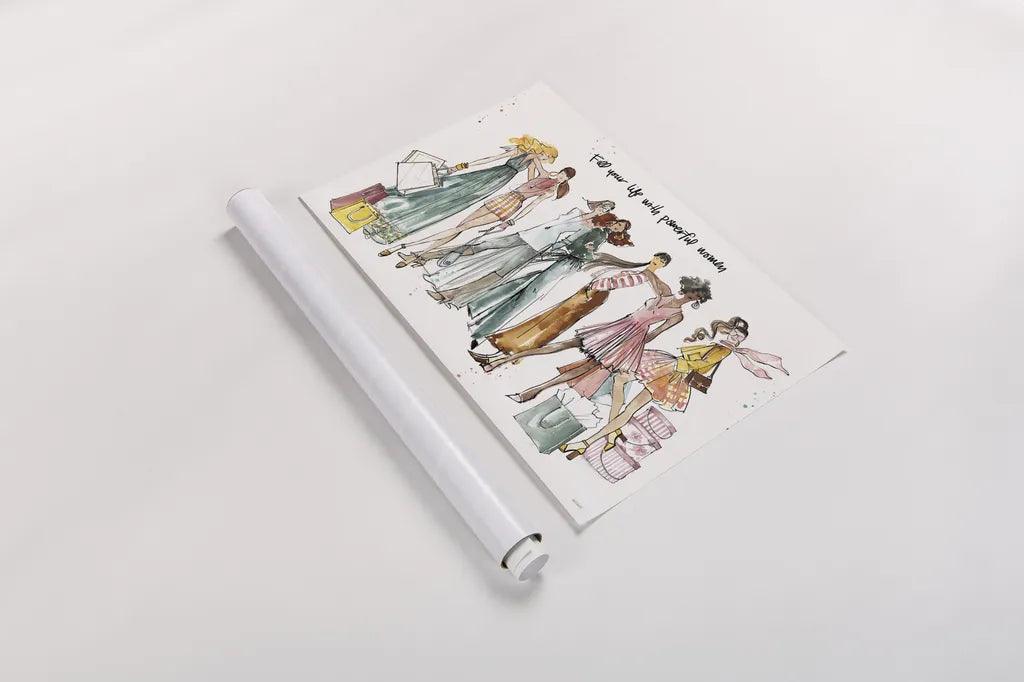 Girlfriends I by Anne Tavoletti. shown as a rolled paper print. Available as archival giclee rolled canvas, fine art paper, or poster print. SKU 71627i.