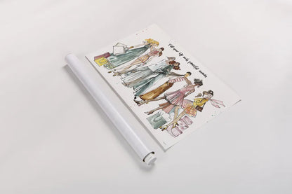 Girlfriends I by Anne Tavoletti. shown as a rolled paper print. Available as archival giclee rolled canvas, fine art paper, or poster print. SKU 71627i.