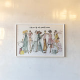 Girlfriends I by Anne Tavoletti. shown as a paper print in a white frame. Available as a archival giclee rolled canvas, fine art paper, or poster print. SKU 71627i.
