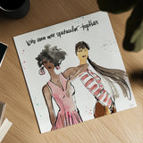 Girlfriends IV by Anne Tavoletti. Shown as a detailed flat fine art print, highlighting archival giclee quality. Available as an archival giclee rolled canvas, fine art paper, or poster print. SKU 71630a.