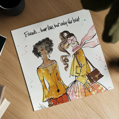 Girlfriends V by Anne Tavoletti. Shown as a detailed flat fine art print, highlighting archival giclee quality. Available as an archival giclee rolled canvas, fine art paper, or poster print. SKU 71631a.