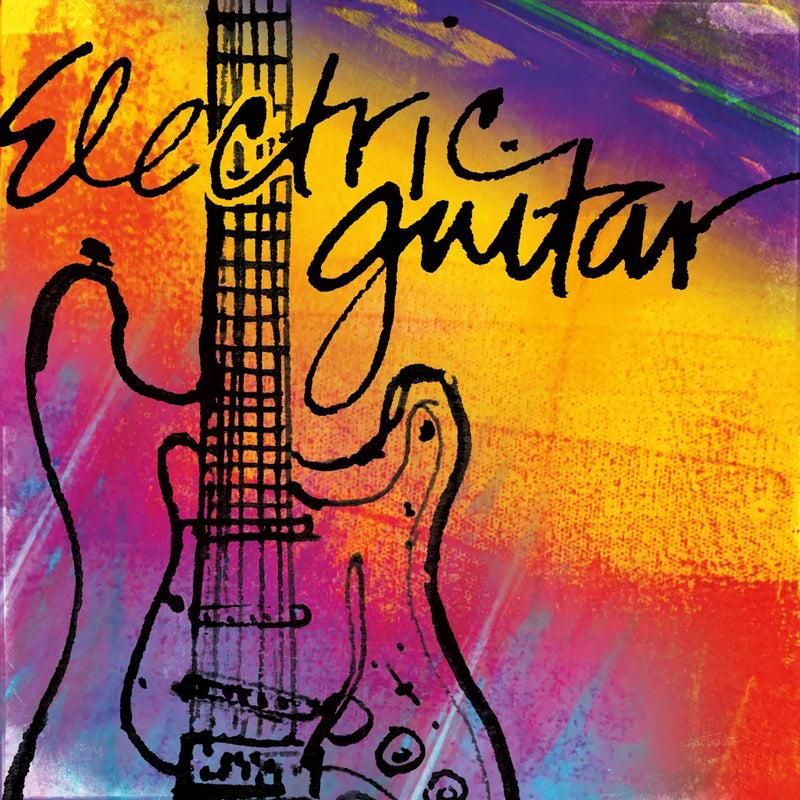 Guitar by Anne Tavoletti. SKU 59274a. Archival Giclee Fine art print for wall decor.