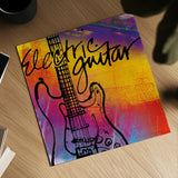 Guitar by Anne Tavoletti. Shown as a detailed flat fine art print, highlighting archival giclee quality. Available as an archival giclee rolled canvas, fine art paper, or poster print. SKU 59274a.