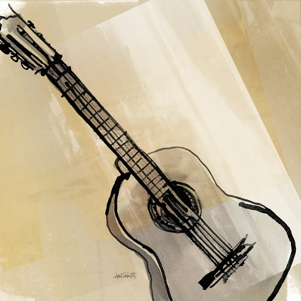 Guitar Neutral by Anne Tavoletti. SKU 76146a. Archival Giclee Fine art print for wall decor.