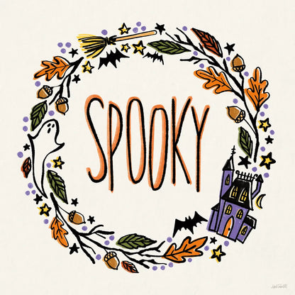 Halloween Wreath I by Anne Tavoletti. SKU 77347a. Archival Giclee Fine art print for wall decor.