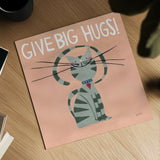 Happy Cats Big Hugs by Anne Tavoletti. Shown as a detailed flat fine art print, highlighting archival giclee quality. Available as an archival giclee rolled canvas, fine art paper, or poster print. SKU 59280a.