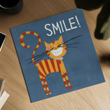 Happy Cats Smile by Anne Tavoletti. Shown as a detailed flat fine art print, highlighting archival giclee quality. Available as an archival giclee rolled canvas, fine art paper, or poster print. SKU 16759a.