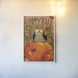 Happy Fall by Anne Tavoletti. shown as a paper print in a white frame. Available as a archival giclee rolled canvas, fine art paper, or poster print. SKU 12571h.
