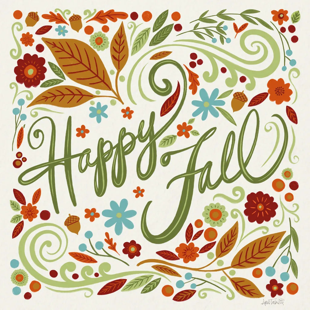 Happy Fall I by Anne Tavoletti. SKU 65840a. Archival Giclee Fine art print for wall decor.