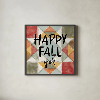 Happy Harvest Fun IX by Anne Tavoletti. Shown in a sleek black glass frame for a contemporary gallery look. Available as an archival giclee rolled canvas, fine art paper, or poster print. SKU 87257a.