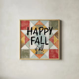 Happy Harvest Fun IX by Anne Tavoletti. Shown in a natural wood glass frame for a timeless modern aesthetic. Available as an archival giclee rolled canvas, fine art paper, or poster print. SKU 87257a.
