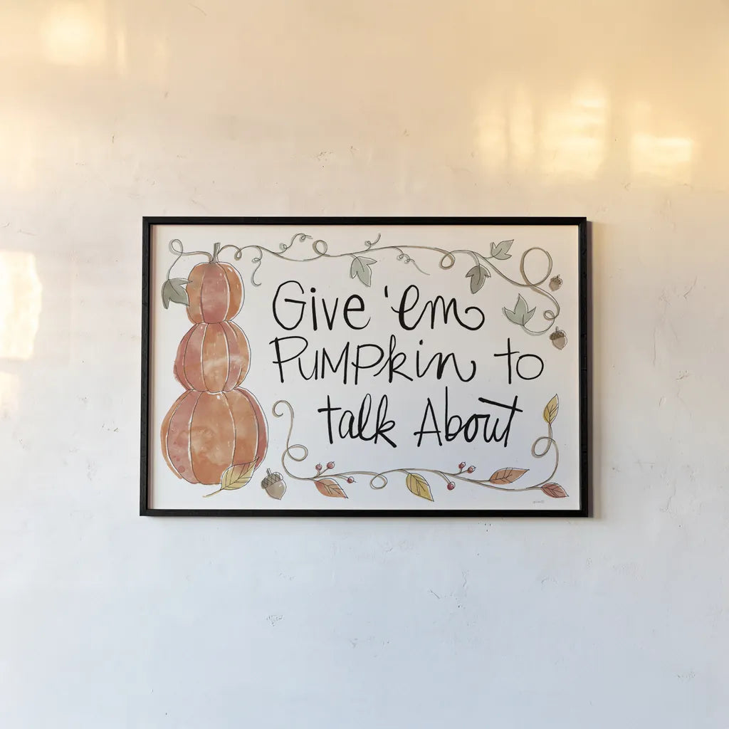 Harvest Fun I by Anne Tavoletti. shown as a paper print in a black flame. Available as a archival giclee rolled canvas, fine art paper, or poster print. SKU 87200i.