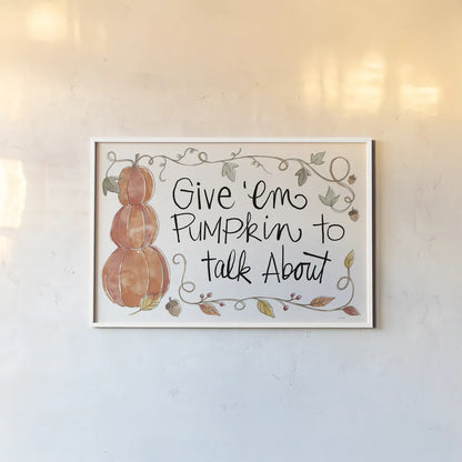 Harvest Fun I by Anne Tavoletti. shown as a paper print in a white frame. Available as a archival giclee rolled canvas, fine art paper, or poster print. SKU 87200i.