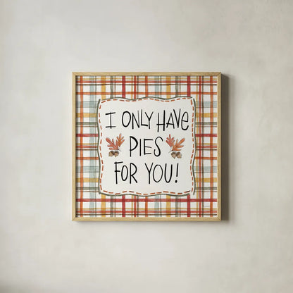 Harvest Fun II by Anne Tavoletti. Shown in a natural wood glass frame for a timeless modern aesthetic. Available as an archival giclee rolled canvas, fine art paper, or poster print. SKU 87201a.