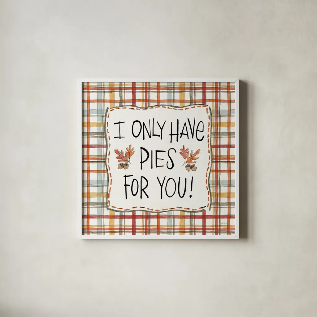 Harvest Fun II by Anne Tavoletti. Shown in a crisp white glass frame for a clean and minimalist style. Available as an archival giclee rolled canvas, fine art paper, or poster print. SKU 87201a.