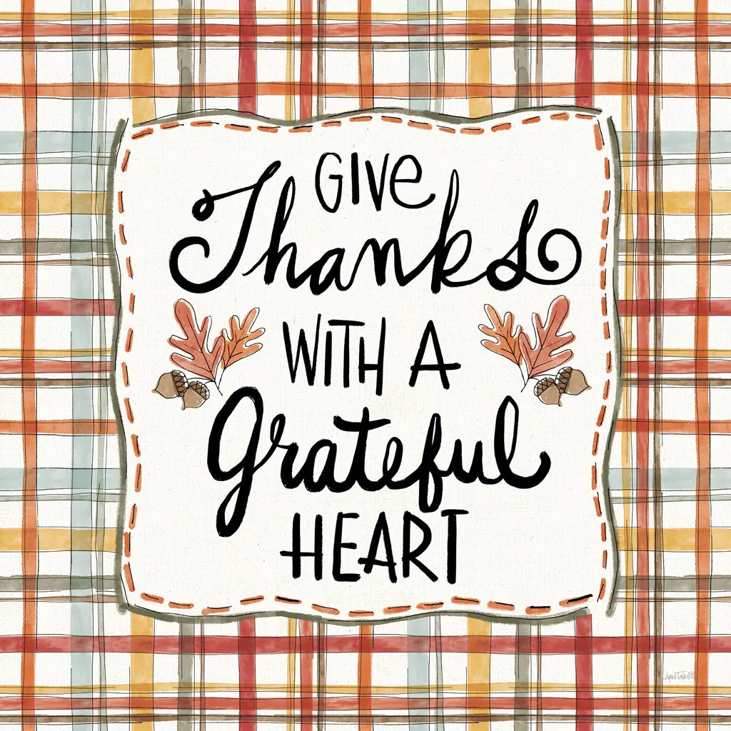 Harvest Fun II Give Thanks by Anne Tavoletti. SKU 95645a. Archival Giclee Fine art print for wall decor.