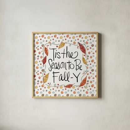 Harvest Fun III by Anne Tavoletti. Shown in a natural wood glass frame for a timeless modern aesthetic. Available as an archival giclee rolled canvas, fine art paper, or poster print. SKU 87202a.