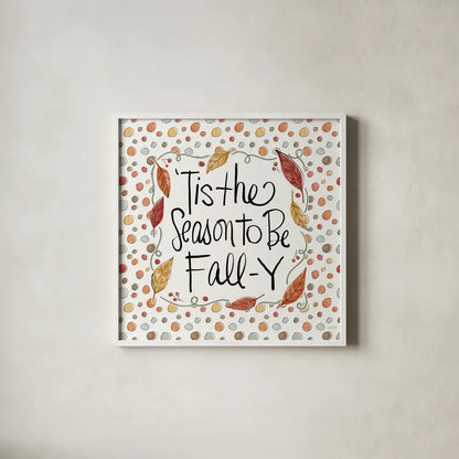 Harvest Fun III by Anne Tavoletti. Shown in a crisp white glass frame for a clean and minimalist style. Available as an archival giclee rolled canvas, fine art paper, or poster print. SKU 87202a.