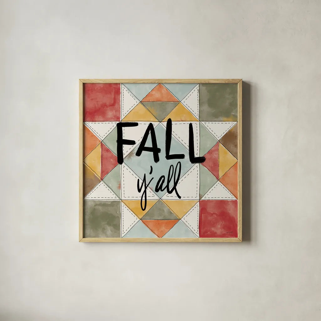 Harvest Fun IX by Anne Tavoletti. Shown in a natural wood glass frame for a timeless modern aesthetic. Available as an archival giclee rolled canvas, fine art paper, or poster print. SKU 87208a.