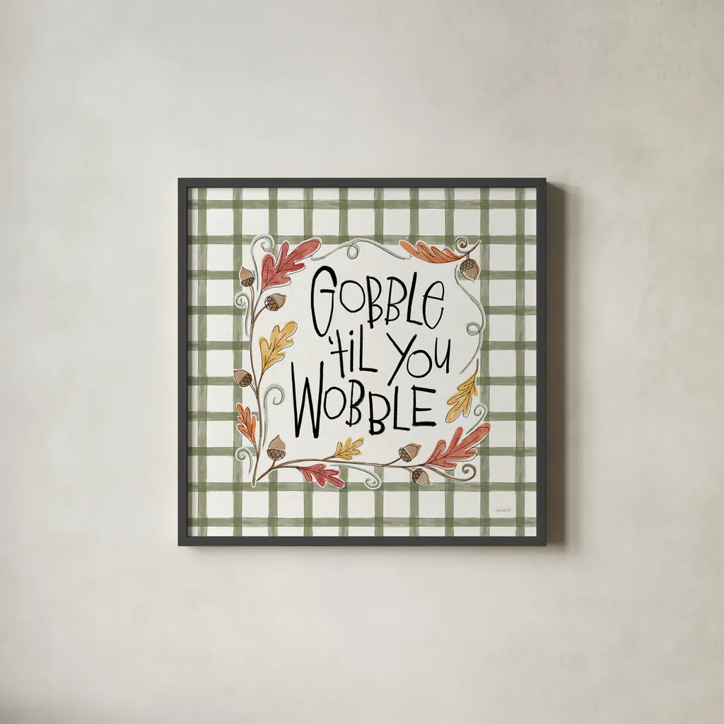 Harvest Fun V by Anne Tavoletti. Shown in a sleek black glass frame for a contemporary gallery look. Available as an archival giclee rolled canvas, fine art paper, or poster print. SKU 87204a.