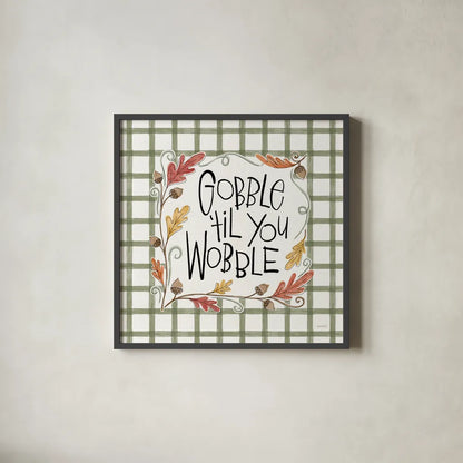 Harvest Fun V by Anne Tavoletti. Shown in a sleek black glass frame for a contemporary gallery look. Available as an archival giclee rolled canvas, fine art paper, or poster print. SKU 87204a.