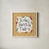 Harvest Fun XI by Anne Tavoletti. Shown in a crisp white glass frame for a clean and minimalist style. Available as an archival giclee rolled canvas, fine art paper, or poster print. SKU 95647a.