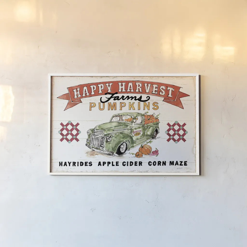 Harvest Times I by Anne Tavoletti. shown as a paper print in a white frame. Available as a archival giclee rolled canvas, fine art paper, or poster print. SKU 58000i.