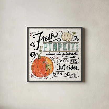 Harvest Times IV by Anne Tavoletti. Shown in a sleek black glass frame for a contemporary gallery look. Available as an archival giclee rolled canvas, fine art paper, or poster print. SKU 58003a.