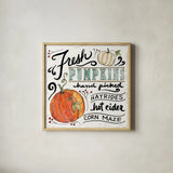 Harvest Times IV by Anne Tavoletti. Shown in a natural wood glass frame for a timeless modern aesthetic. Available as an archival giclee rolled canvas, fine art paper, or poster print. SKU 58003a.