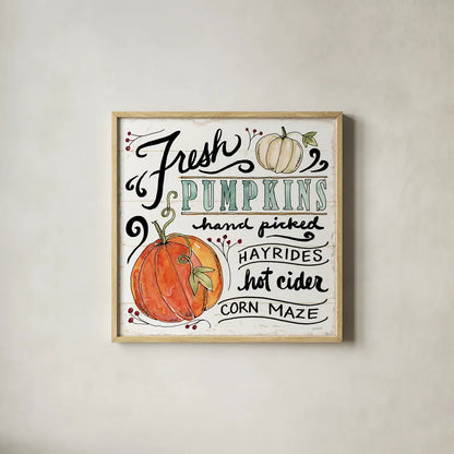 Harvest Times IV by Anne Tavoletti. Shown in a natural wood glass frame for a timeless modern aesthetic. Available as an archival giclee rolled canvas, fine art paper, or poster print. SKU 58003a.