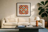 Harvest Times IX by Anne Tavoletti. Displayed in a glass frame with matte in a clean modern living room. Available as an archival giclee rolled canvas, fine art paper, or poster print. SKU 58008a.