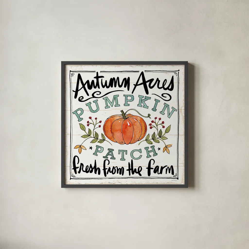Harvest Times V by Anne Tavoletti. Shown in a sleek black glass frame for a contemporary gallery look. Available as an archival giclee rolled canvas, fine art paper, or poster print. SKU 58004a.