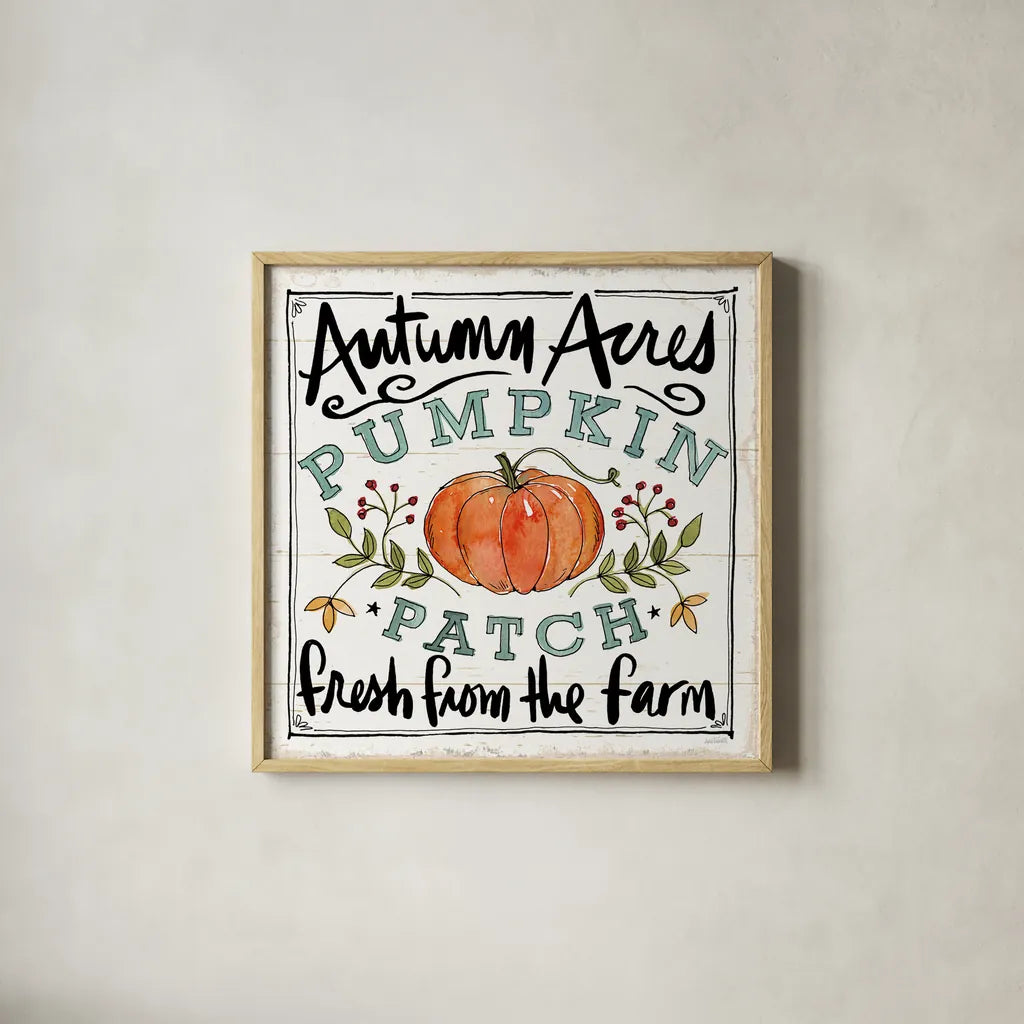 Harvest Times V by Anne Tavoletti. Shown in a natural wood glass frame for a timeless modern aesthetic. Available as an archival giclee rolled canvas, fine art paper, or poster print. SKU 58004a.